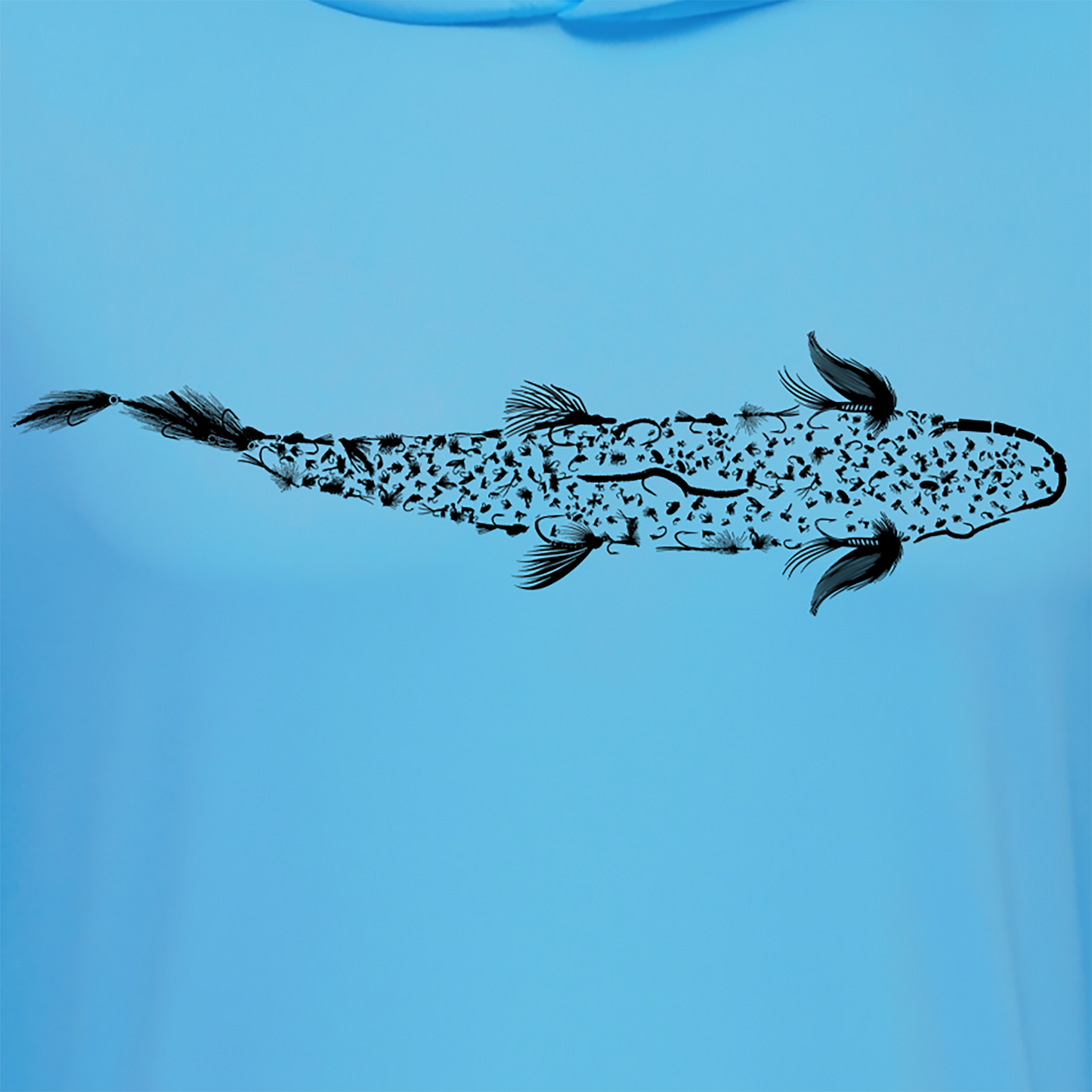 Trout Is Fly Sun Hoodie - Sky Blue