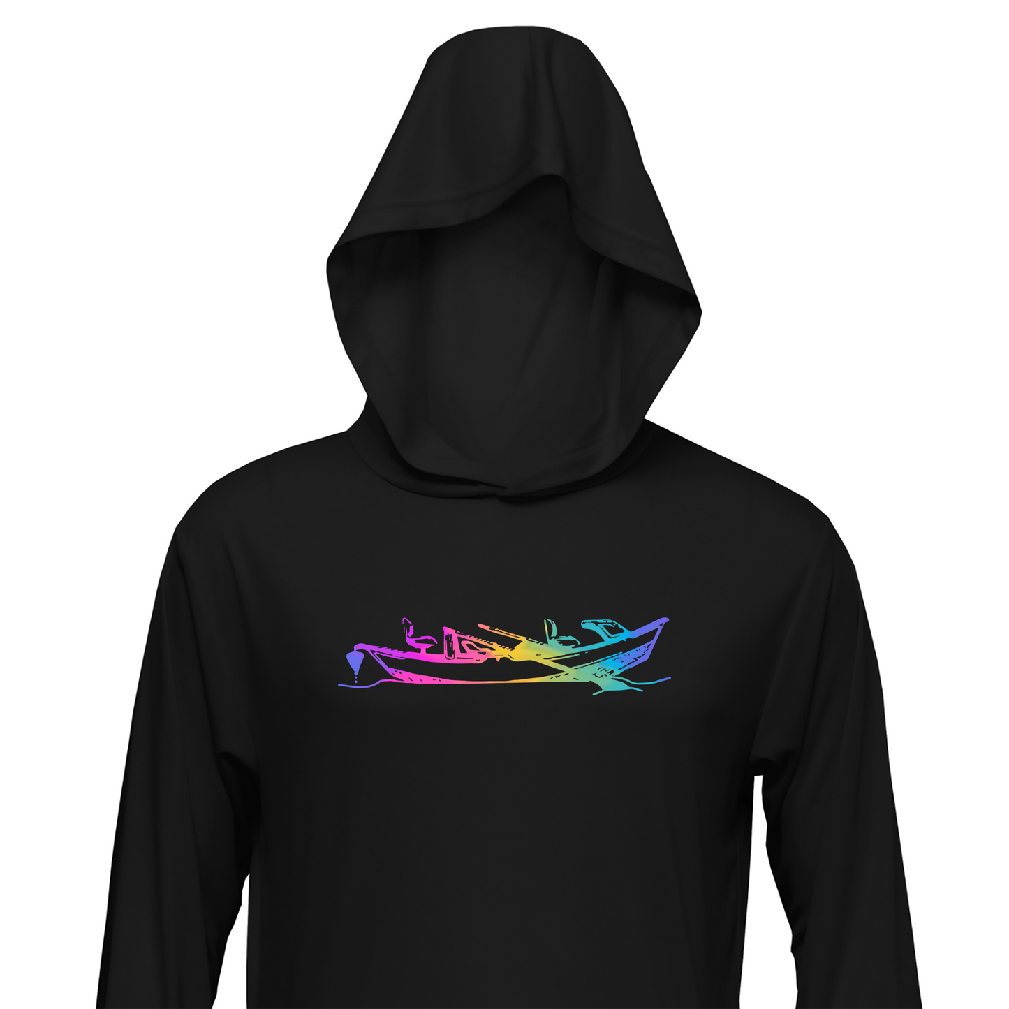 Neon Drift Sun Hoodie - Black