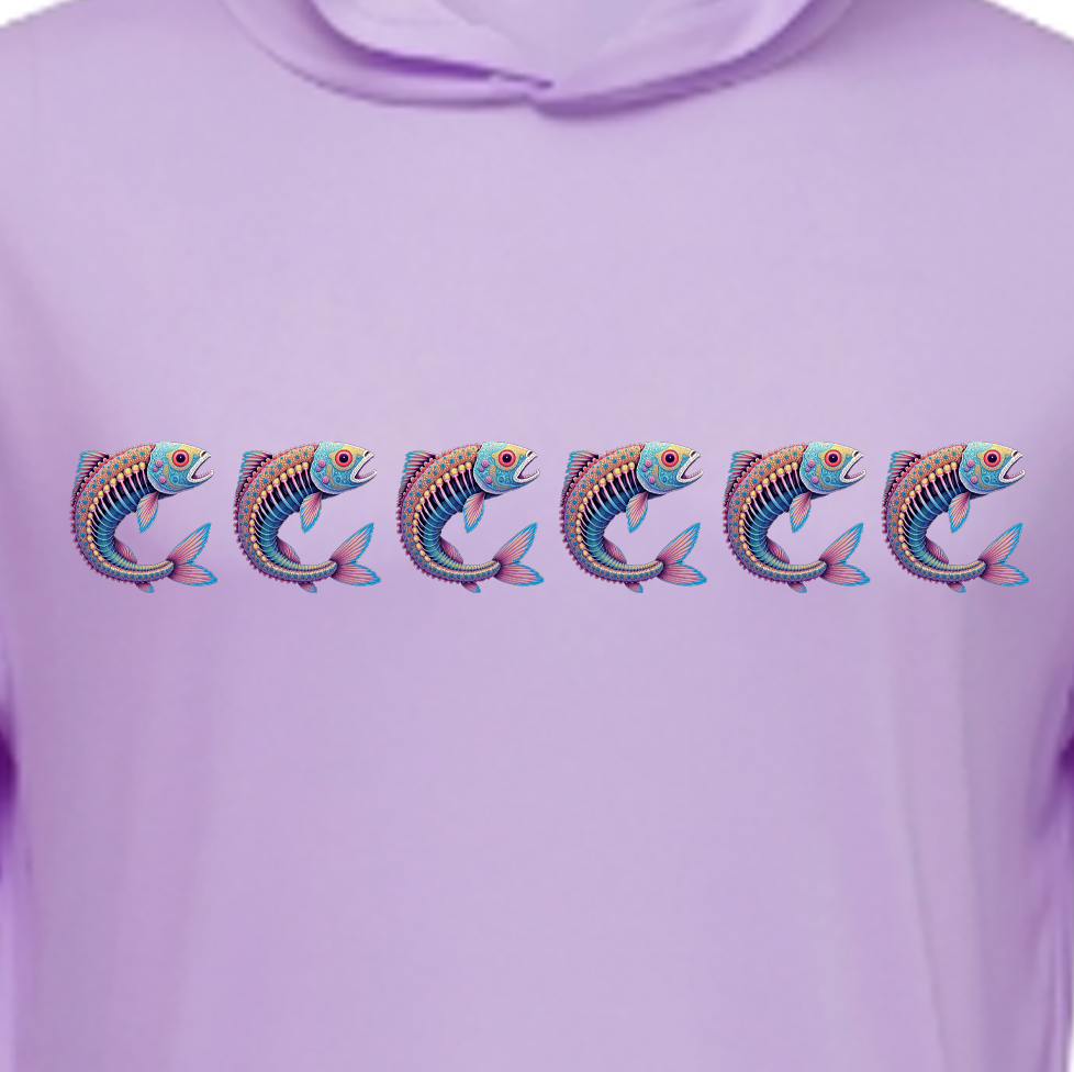 Fish Deco Sun Hoodie - Lilac