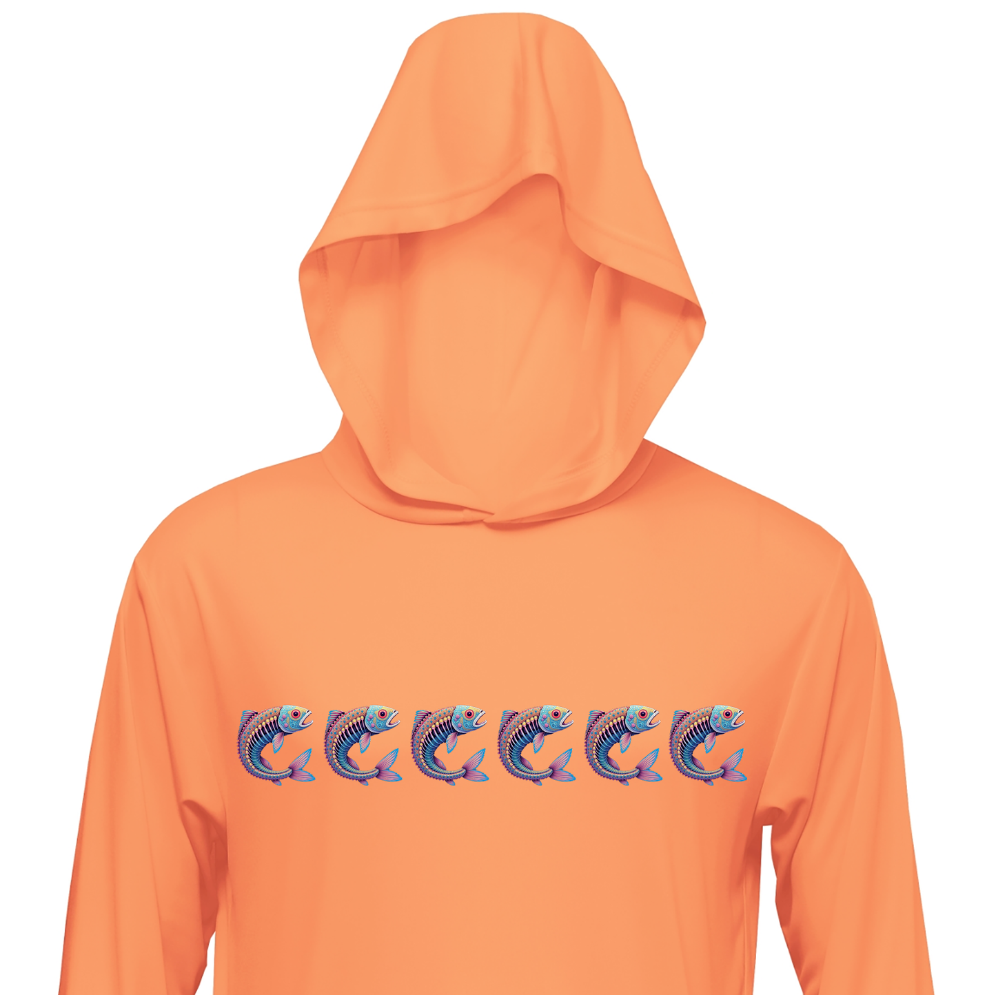 Fish Deco Sun Hoodie - Peach