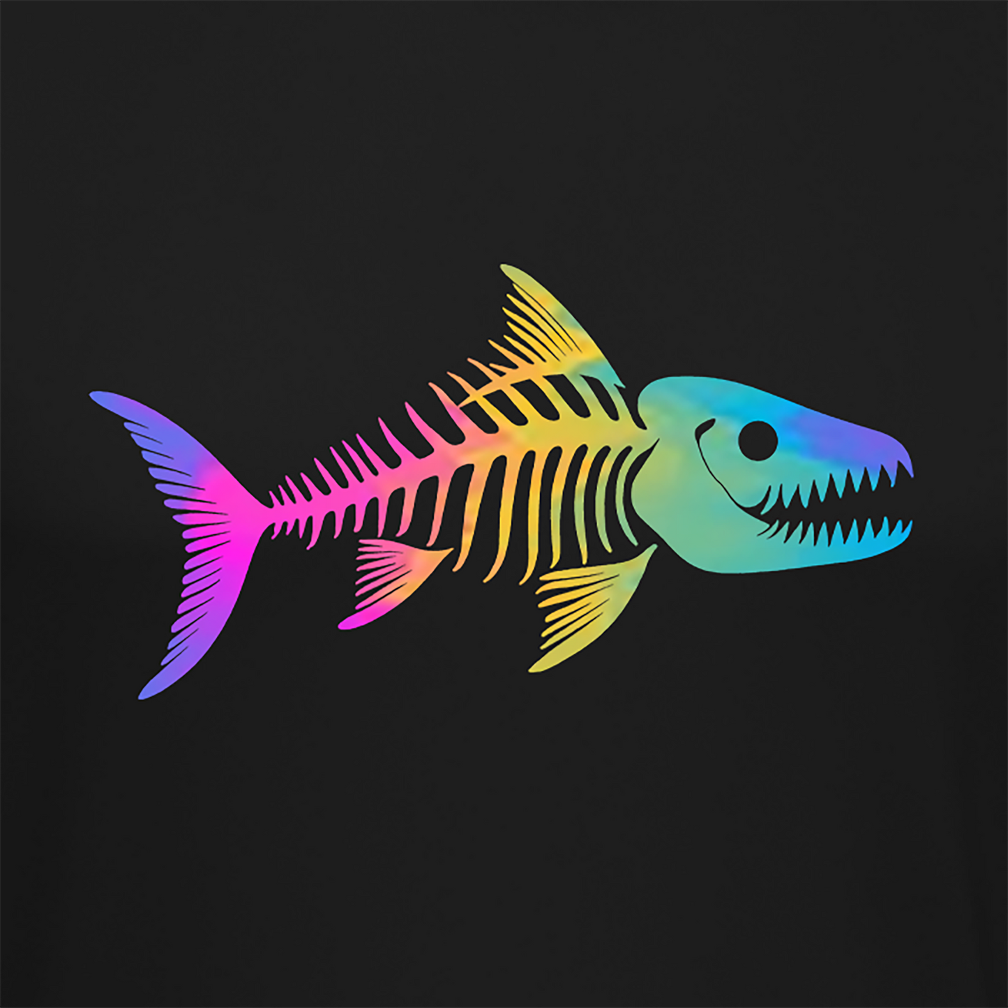 Neon Fish Sun Hoodie - Black