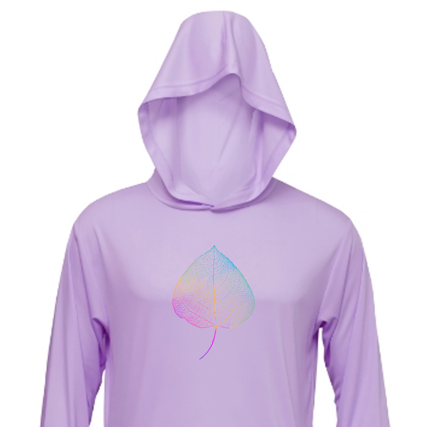 Neon Leaf Sun Hoodie - Lilac